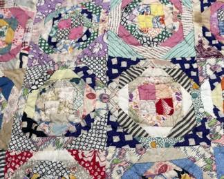 Antique Hand Stitched Quilt 63x78in