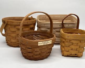 Four Vintage 1990s Longaberger Baskets