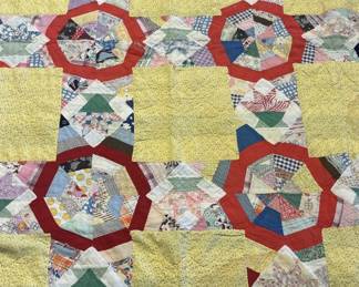 Antique Hand Stitched Quilt - Some Age