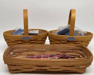 Three Vintage Longaberger Baskets, Like New