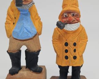 2- Carved Wood Sailors