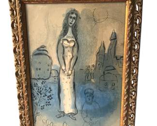 Marc Chagall: "Esther"; 1960, color lithograph  for Verve Bible