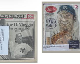 Baseball memorabilia/newspaper articles