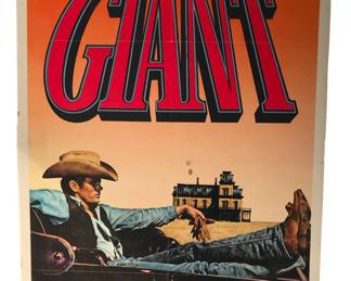 1982 re-release movie poster for "Giant" featuring James Dean; sometimes referred to as the Sunset Poster; by Poster Art