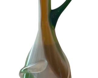 Vintage MCM Murano art glass pitcher/ewer,  approximately 17” H