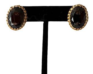 Topaz and 14K gold earrings