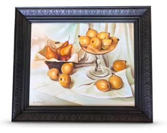 Original oil signed G. Venson — not to be confused with contemporary decorative arts designer George Venson; 15H x 19W; 1960’s-1970’s 