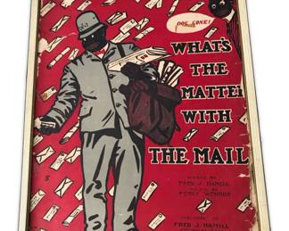 Framed image of sheet music to vaudeville song  published in 1904 with lyrics by Frederick J. Hamill (1869 - ?) who was married to Ziegfeld Follies performer Gladys Feldman; about 18H x 11W