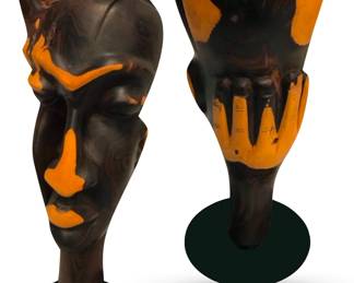Contemporary hardwood carved African sculpture