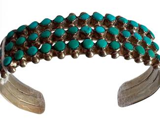 Signed Zuni Snake Eye cuff bracelet