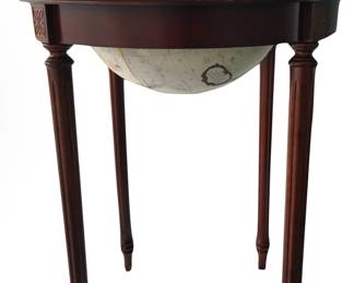 Replogle globe with die-cast meridian in hardwood base with walnut finish; Regency (model # 22720) 16” floor stand model