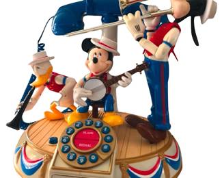 Vintage Disney Dixieland Band Telephone with Mickey, Donald, and Goofy