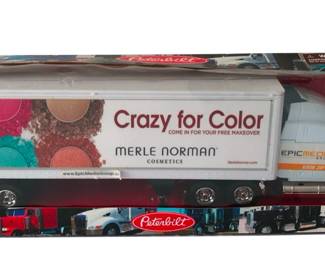 Peterbilt Trucking and Epic Media Group promotional toy hauler with advertisement for Merle Norman Cosmetics; 1:32 scale