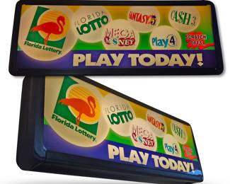 Electric Florida Lotto sign in working condition; 14"H x 36”W x 6"D
