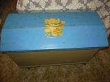 Vintage Hand Painted Wood Toy Chest