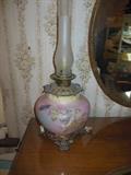 1920's Hand Painted Globe Lamp