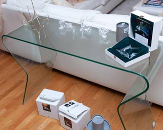 Glass console table