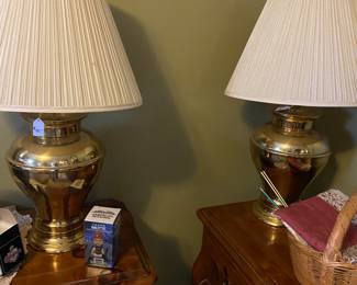 Brass ginger jar lamps