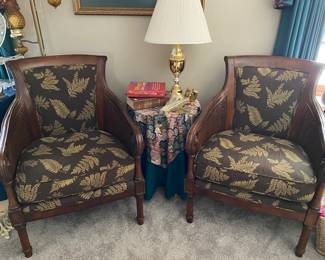 Beautiful wicker upholstered side chairs