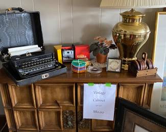 Vintage cabinet and typewriter