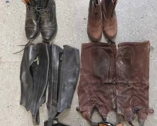 5200  Ariat Half Chaps, Boots and Riding Gloves