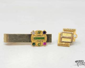 889  Gold Filled Pins with Gemstones, 10g