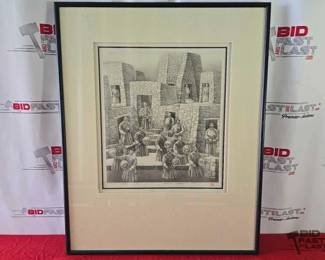 2114  Signed Zhang Minjie Framed Artwork