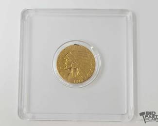1205  Gold 1915 Indian Head $2.50 Dollar Eagle Coin