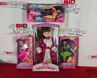 2280  3 Barbie Dolls and 1 1997 Victorian Rose