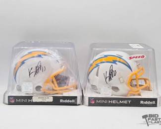 1824  2 Chargers Keenan Allen Signed Riddell Mini
