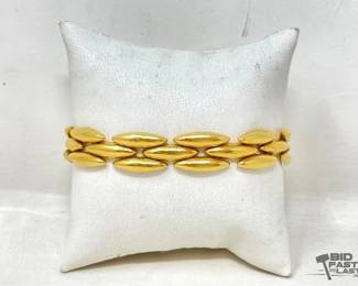 602  18k Yellow Gold Oval Link Bracelet, 27g