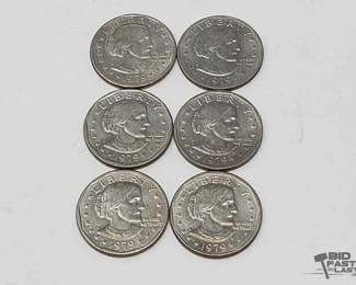 1507  6 1979 Susan B Anthony Dollar Coins
