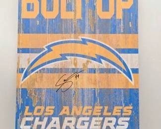1822  Signed Chargers Wood Sign