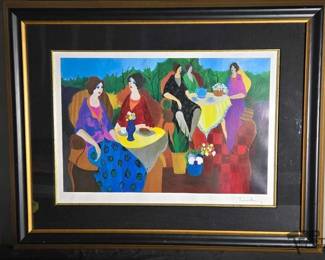 2126  Morning Social Signed Itzchak Tarkay Framed
