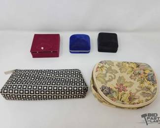 1957  3 Jewelry Boxes  2 Pouches