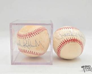1818  2 Brooks Robinson Signed Baseballs