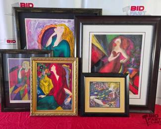 2154  5 Linda Le Kinff Signed Framed Artworks