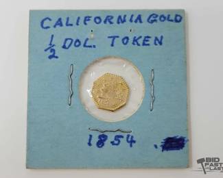1217  Gold 1854 California 12 Dollar Token