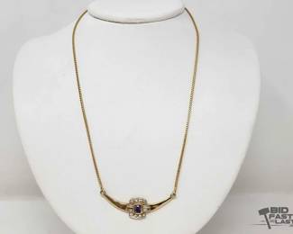 720  14k Yellow Gold Amethyst  SemiPrecious Stone