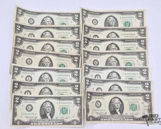 1513  14 1976 U.S. Green Seal $2 Federal Reserve