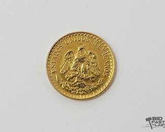 1219  Gold 1945 Mexico 2 Pesos Token