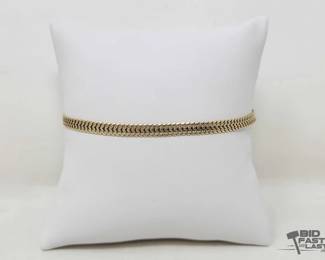 723  14k Yellow Gold Fox Tail Chain Bracelet, 3g