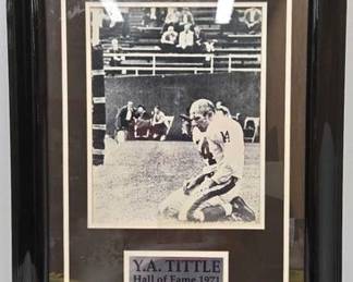 1838  Y.A. Tittle Hall of Fame 1971 Signed Photograph