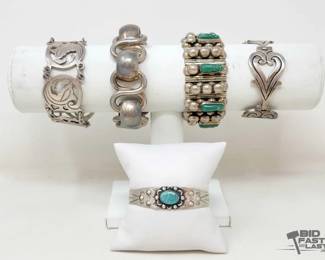 917  Sterling Silver Bracelets  Cuff with Turquoise 
