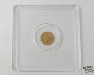 1213  Gold 1855 California 14 Dollar Token