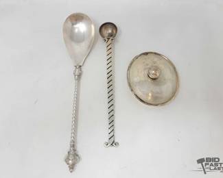 1929  Silver Spoons and Lid, 161g