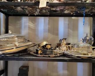 5222  Metal Trays, Bowls, Serving Trays, Gravy Boat 