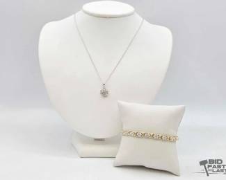 914  Sterling Silver Diamond Tennis Bracelet  Spiral