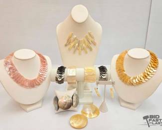 1018  Mother Of Pearl Necklaces, Earrings  Bracelets,