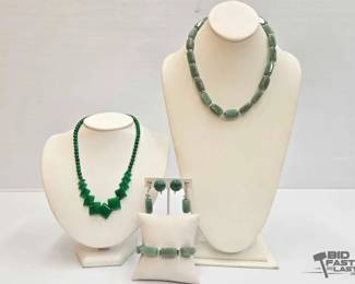 1012  Jade  Nephrite Necklaces, Earrings  Bracelet,